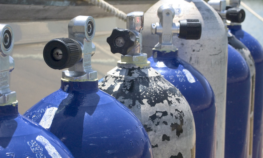 Blue gas bottles blue gas bottles